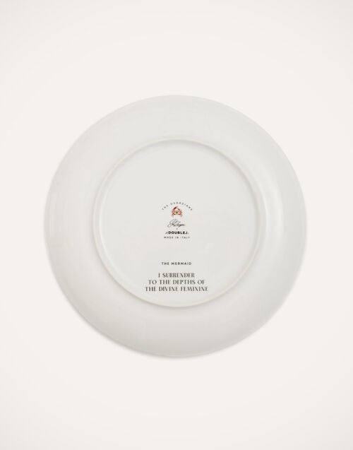 La Doublej Decorative Plate The Mermaid Bordeaux In Porcelain