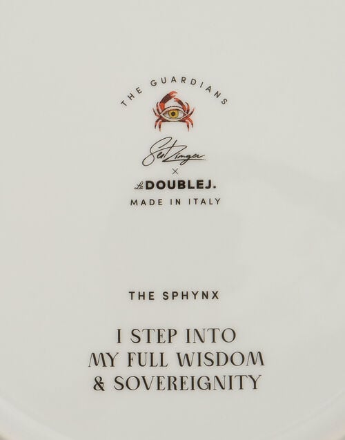 La Doublej Decorative Plate The Sphynx Saffron In Porcelain