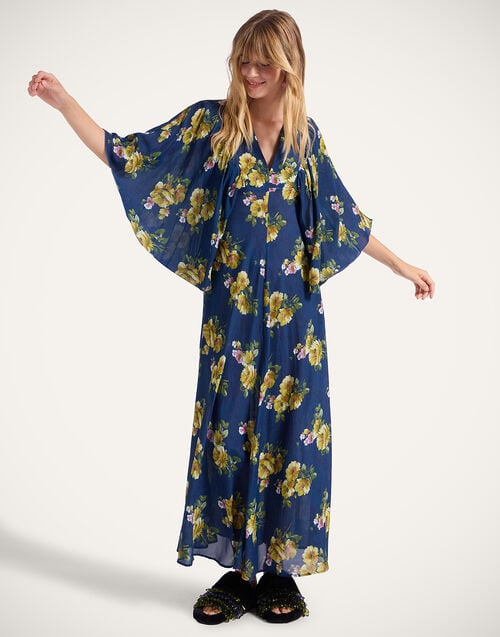 La Doublej Delizioso Dress Riptide Midnight Blue In Crepe Marocain