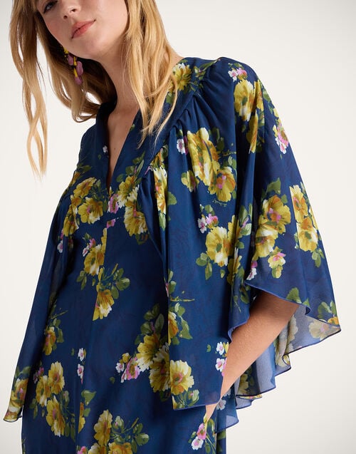 La Doublej Delizioso Dress Riptide Midnight Blue In Crepe Marocain