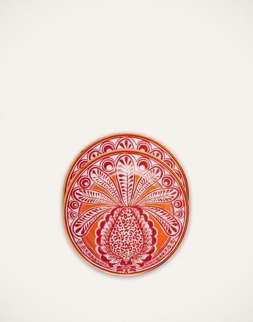 la doublej Dessert Plate Set of 2 Big Pineapple Arancio in Porcelain