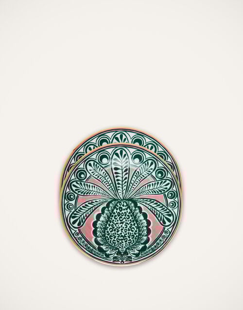 la doublej Dessert Plate Set of 2 Big Pineapple Fuxia in Porcelain