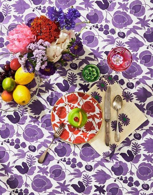 La Doublej Dessert Plate Set Of 2 Wildbird Rosso/Bianco In Porcelain