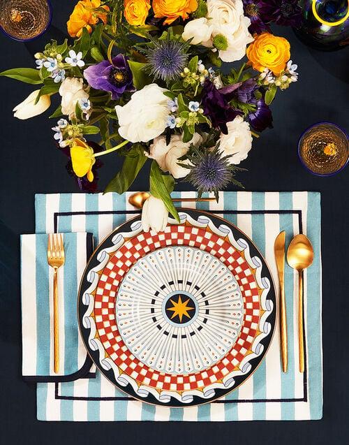 La Doublej Dessert Plates Set Of 2 Feria Sky Blue In Porcelain