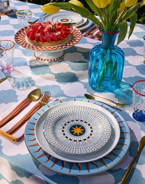 La Doublej Dessert Plates Set Of 2 Feria Sky Blue In Porcelain