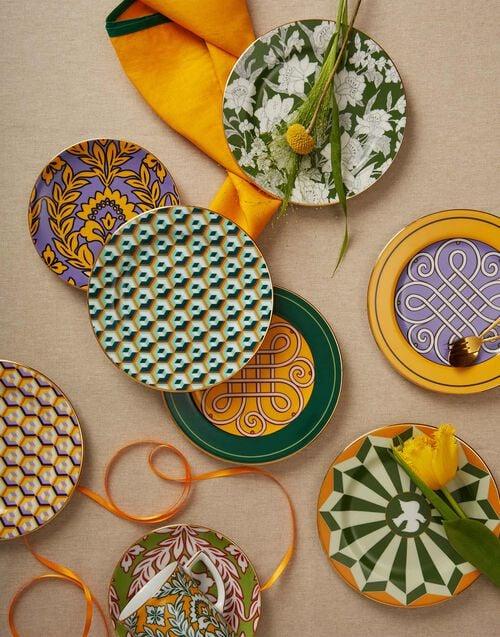 La Doublej Dessert Plates Set Of 2 Lilium Avorio In Porcelain