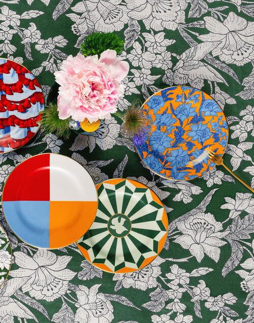 La Doublej Dessert Plates Set Of 2 Lilium Zafferano In Porcelain