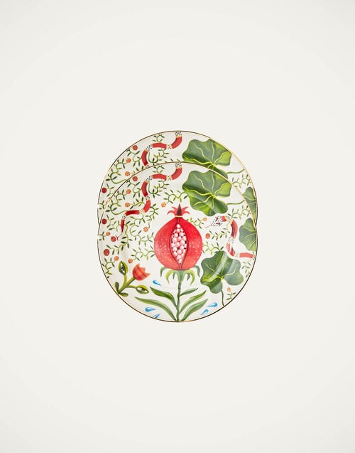 la doublej Dessert Plates Set of 2 Pomegranate in Porcelain