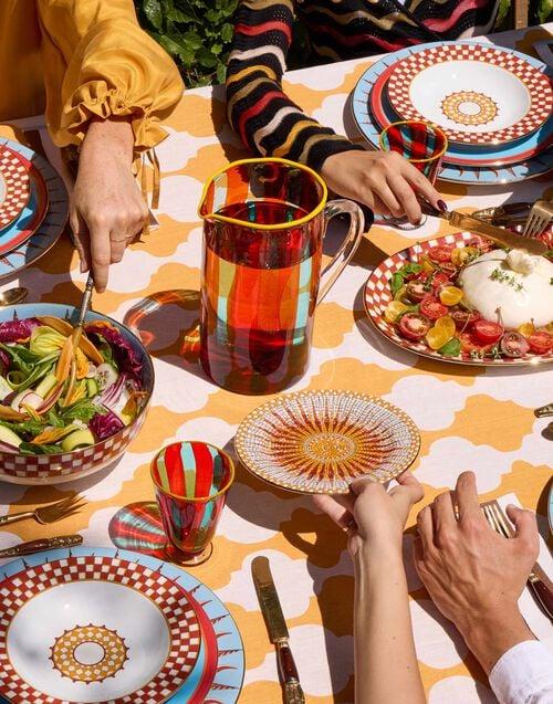 La Doublej Dessert Plates Set Of 2 Sunrays Multicolor In Porcelain