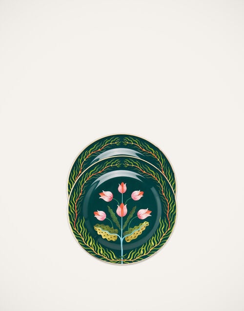 la doublej Dessert Plates Set of 2 Tulips in Porcelain