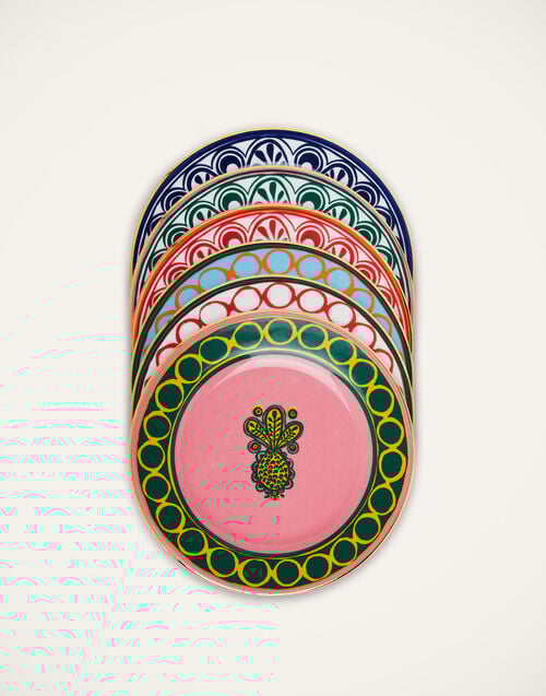 la doublej Dessert Plates Set Of 6 Pineapple Mix in Porcelain