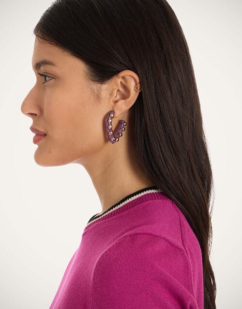 La Doublej Dew Earrings Mini Solid Pink In Acrylic Resin