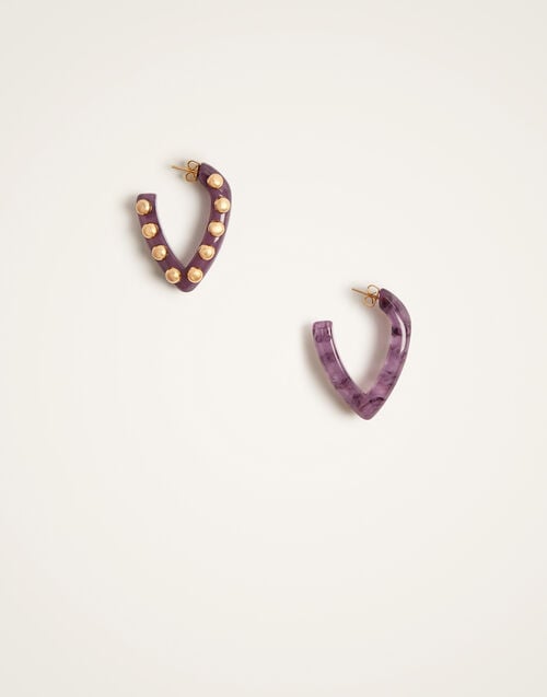 La Doublej Dew Earrings Mini Solid Pink In Acrylic Resin