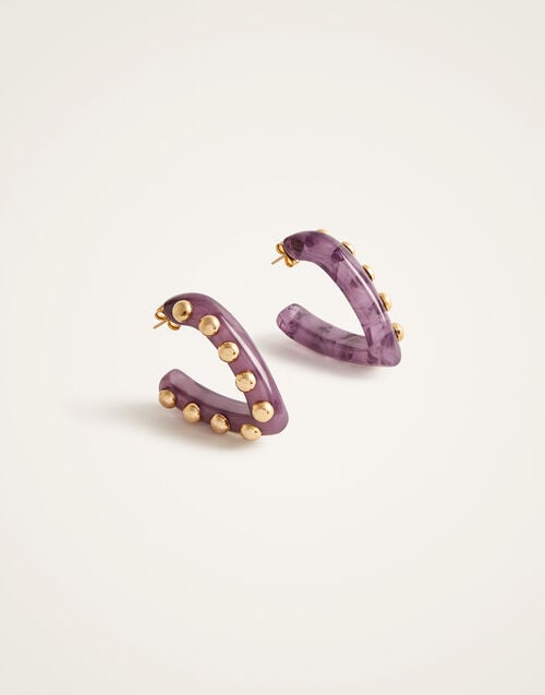 La Doublej Dew Earrings Mini Solid Pink In Acrylic Resin