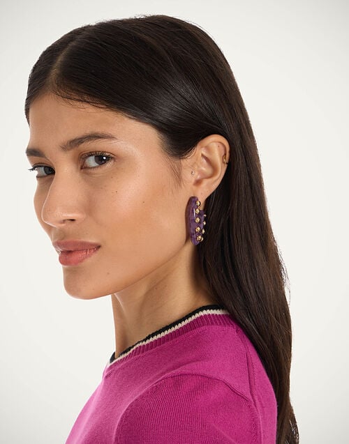 la doublej Dew Earrings Mini Solid Pink in Acrylic Resin