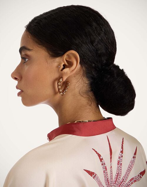 La Doublej Dew Earrings Mini Solid Tobacco In Acrylic Resin