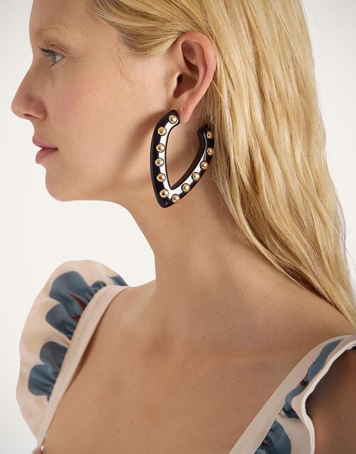 la doublej Dew Earrings Solid Black in Acrylic Resin