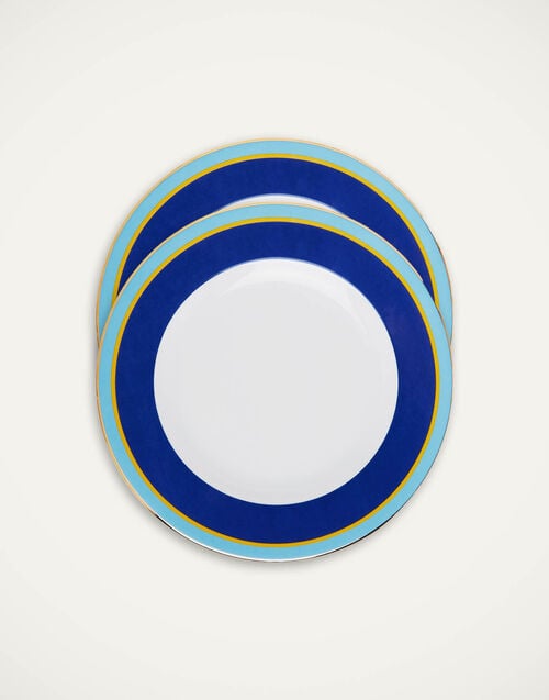 la doublej Dinner Plates Set Of 2 Rainbow Blue in Porcelain