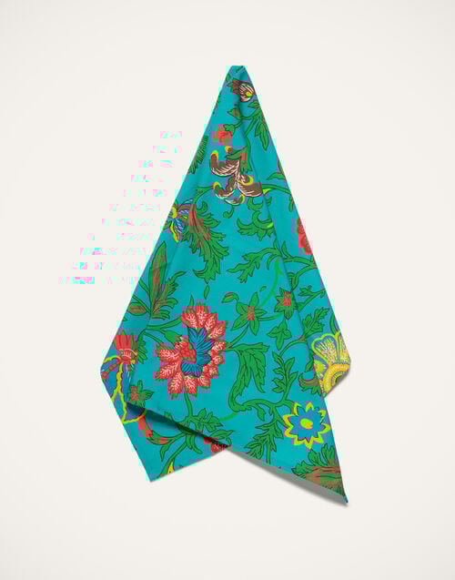 la doublej Dishtowel Dragon Flower Turchese in Cotton