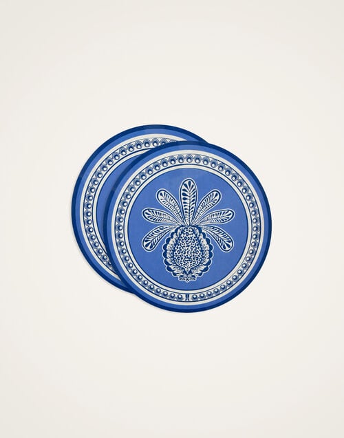 la doublej Disk Placemats Set Of 2 Big Pineapple Blue in Cork