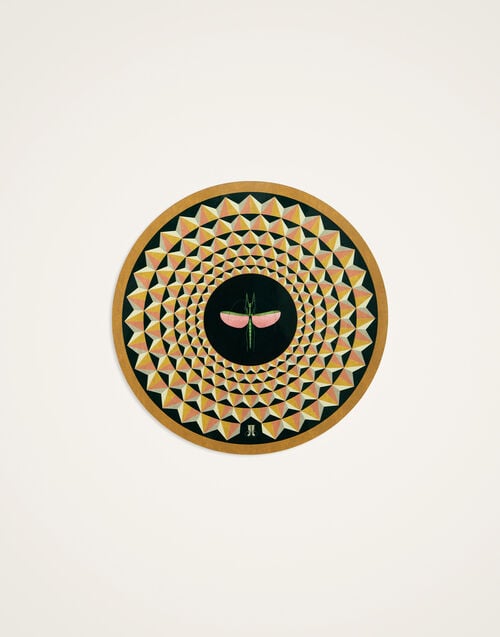 La Doublej Disk Placemats Set Of 2 Libellula Dark Mustard In Cork