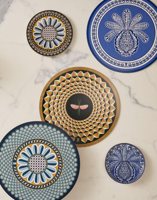 La Doublej Disk Placemats Set Of 2 Libellula Dark Mustard In Cork