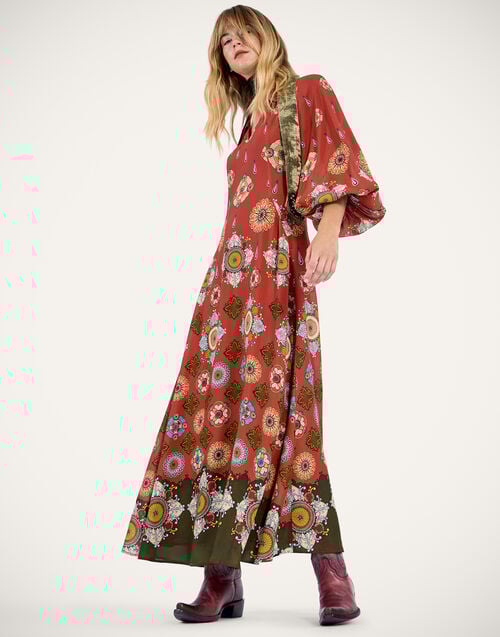 La Doublej Diva Dress Nucleus Rust In Crepe Marocain