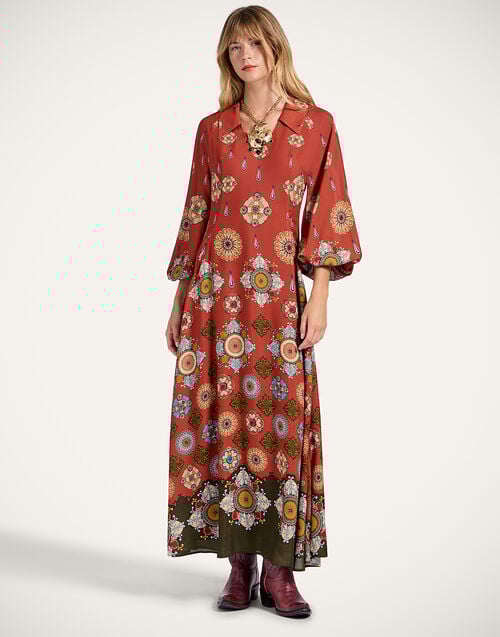 La Doublej Diva Dress Nucleus Rust In Crepe Marocain