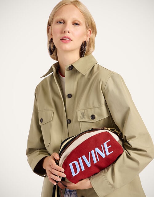 La Doublej Divine Beauty Bag Solid Bordeaux In Canvas