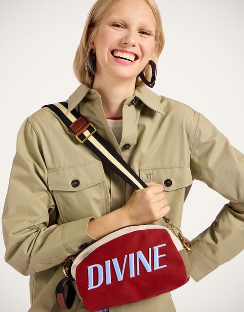 La Doublej Divine Beauty Bag Solid Bordeaux In Canvas