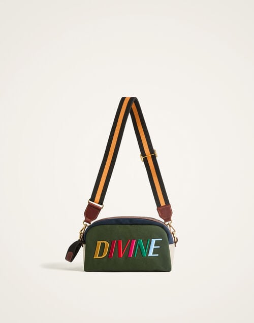 La Doublej Divine Beauty Bag Solid Dark Green In Canvas