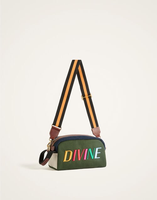 La Doublej Divine Beauty Bag Solid Dark Green In Canvas