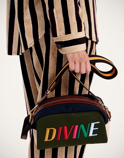 la doublej Divine Beauty Bag Solid Dark Green in Canvas