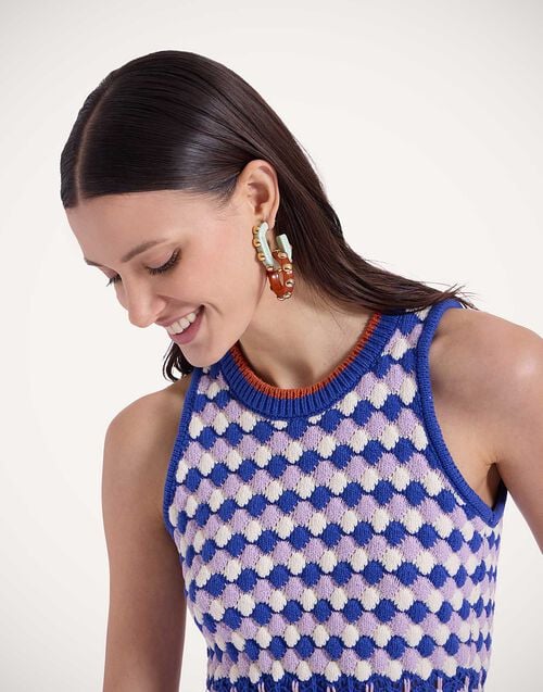 La Doublej Double Hoop Earrings Solid Orange In Acrylic Resin