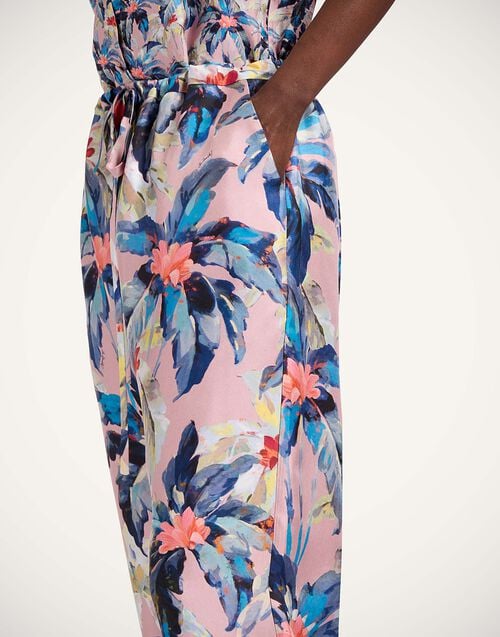 La Doublej Drawstring Pants Maxi Tropicana Mauve In Silk Twill