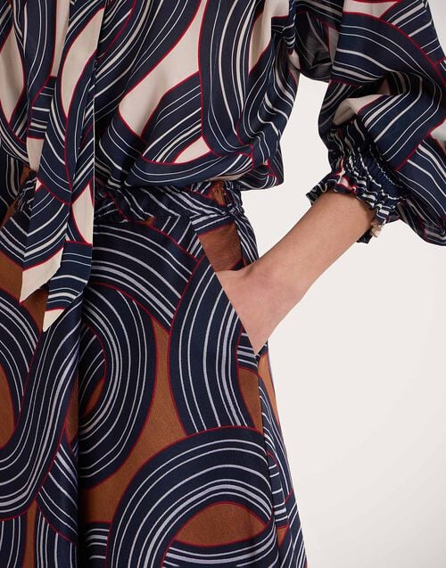 La Doublej Drawstring Skirt Montecarlo Blue In Jacquard