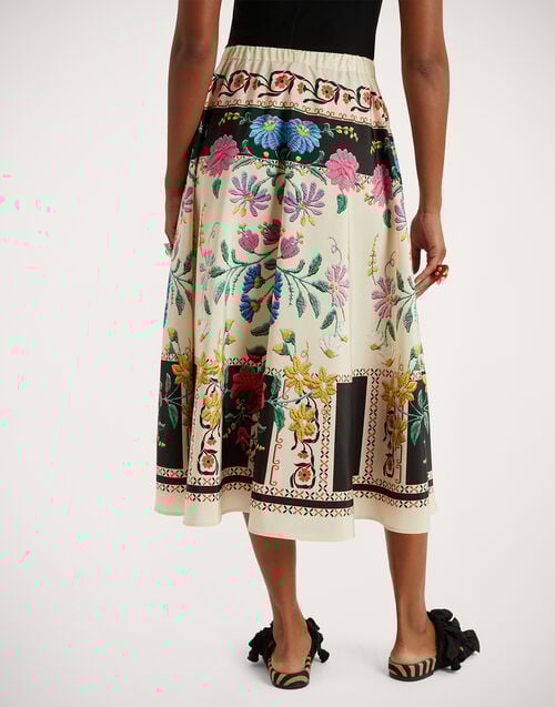 La Doublej Drawstring Skirt Plaza Placée Ivory In Faille