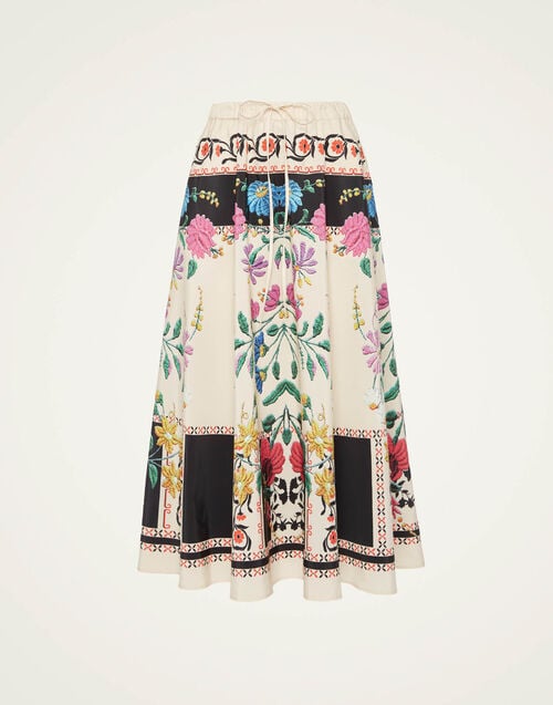 La Doublej Drawstring Skirt Plaza Placée Ivory In Faille