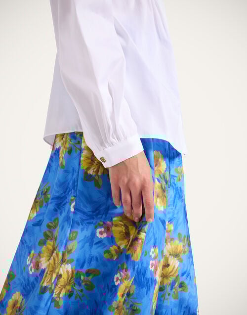 La Doublej Drawstring Skirt Riptide Light Blue In Silk Twill