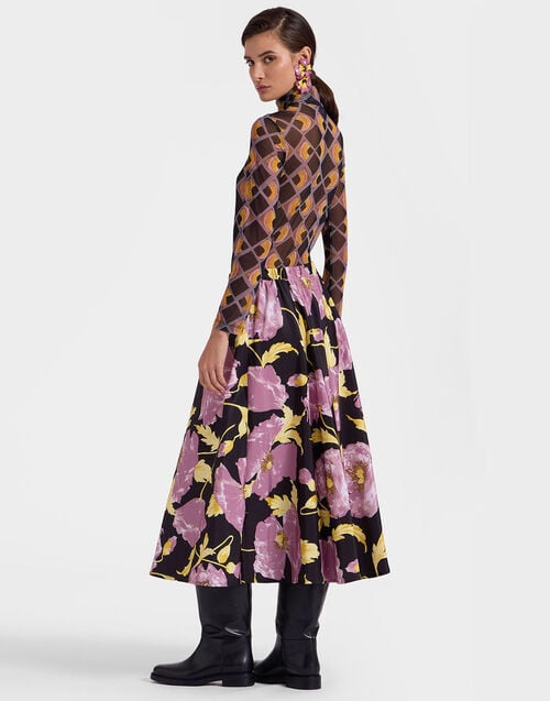 La Doublej Drawstring Skirt Sylph Black In Light Faille