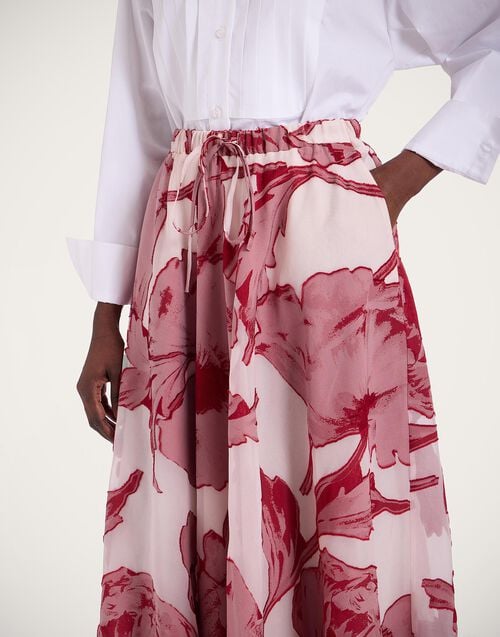 La Doublej Drawstring Skirt Sylph Fil Coupé Pink In Fil Coupé