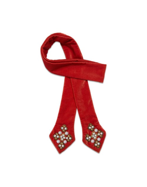 La Doublej Ella 2-Ways Stole Solid Orange In Velvet