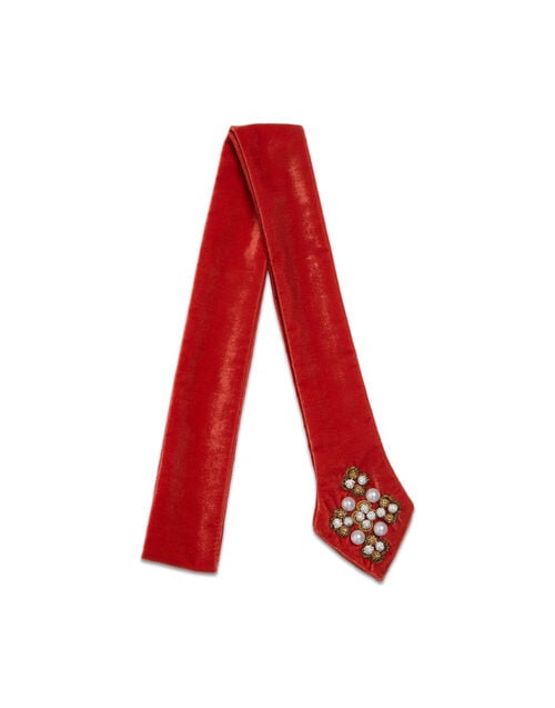 la doublej Ella 2-Ways Stole Solid Orange in Velvet