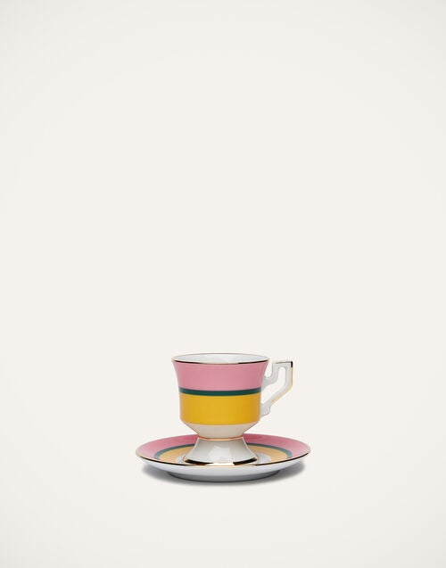 La Doublej Espresso Cup & Saucer Set Of 2 Rainbow Giallo In Porcelain