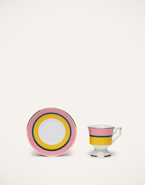La Doublej Espresso Cup & Saucer Set Of 2 Rainbow Giallo In Porcelain