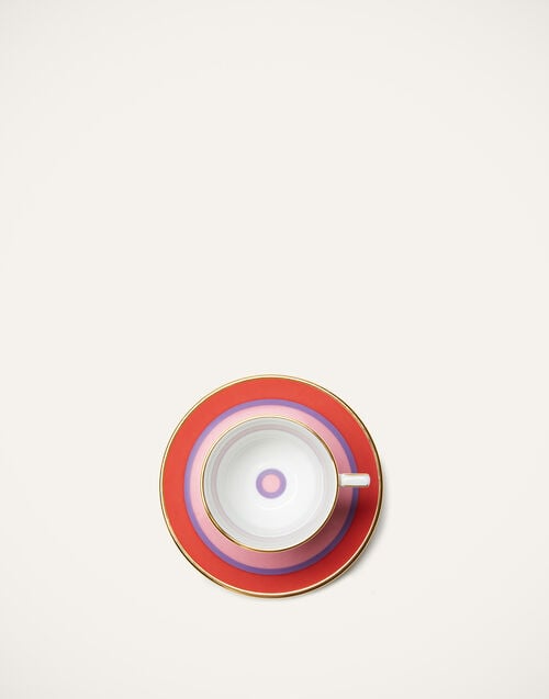 La Doublej Espresso Cup & Saucer Set Of 2 Rainbow Rosa In Porcelain