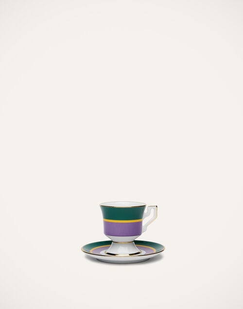 La Doublej Espresso Cup & Saucer Set Of 2 Rainbow Viola In Porcelain