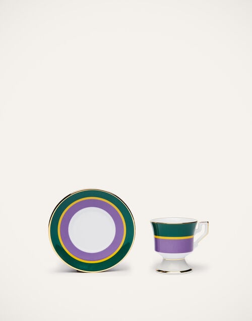 La Doublej Espresso Cup & Saucer Set Of 2 Rainbow Viola In Porcelain
