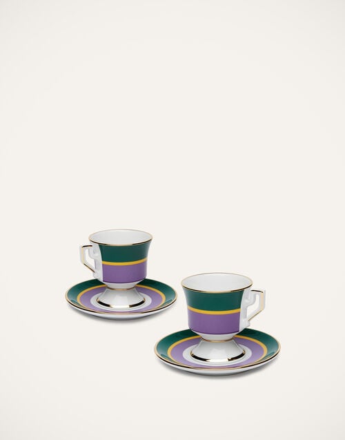 la doublej Espresso Cup & Saucer Set of 2 Rainbow Viola in Porcelain