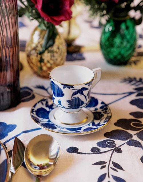 La Doublej Espresso Cup Set Of 2 Wildbird Blue In Porcelain